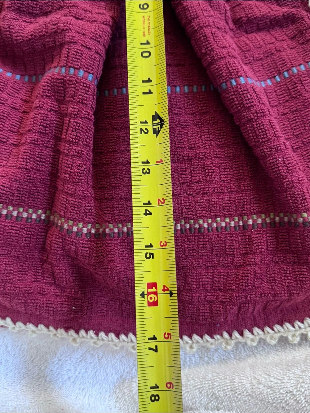 Mainstays Cranberry Crochet Hanging Kitchen Towel Handmade